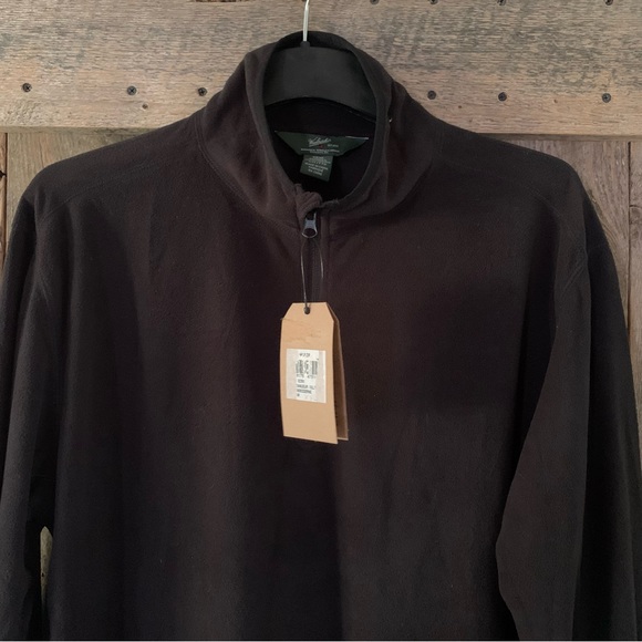Men’s XXL WOOLRICH Modern Fit Black Lightweight Soft Fleece Half Zip Jacket NWT - Picture 3 of 14